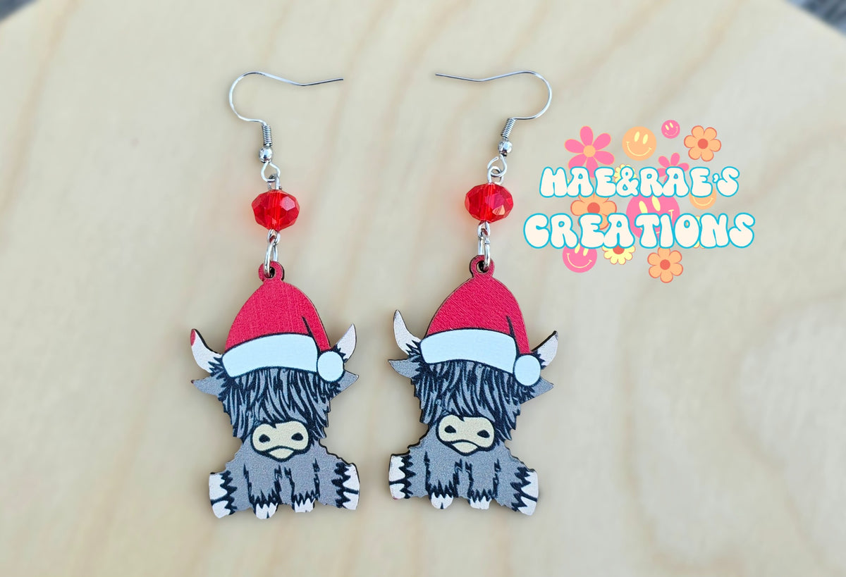 Christmas Cow Earrings