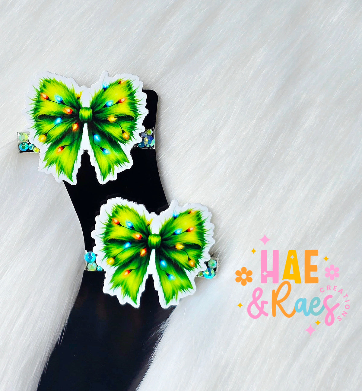 Green Fluff Bows