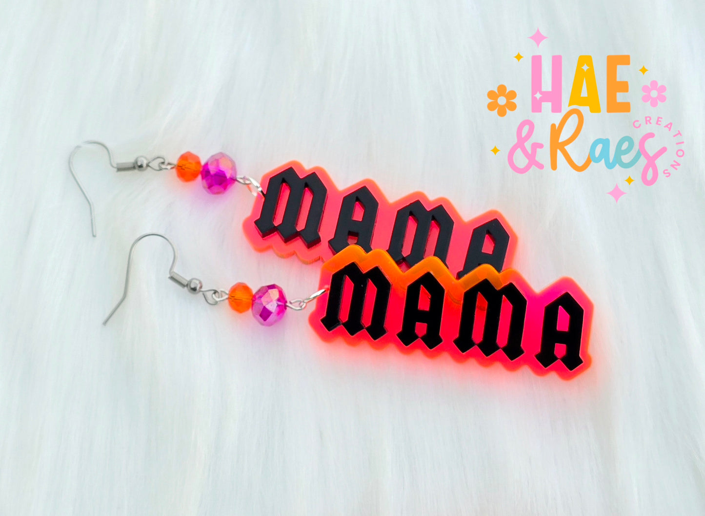 Mama&Mini Orange Shock Earrings