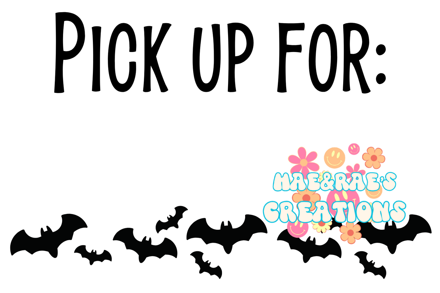 "Pickup for" Bats - 4x6 Package Stickers