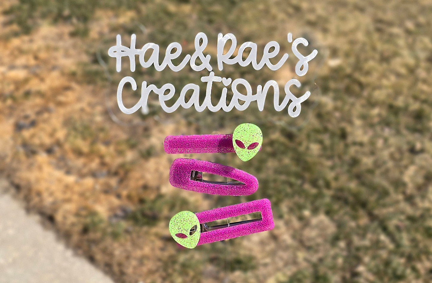 Neon Alien Hairclips