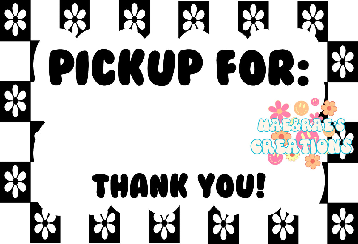 "Pickup for" Floral - 4x6 Package Stickers
