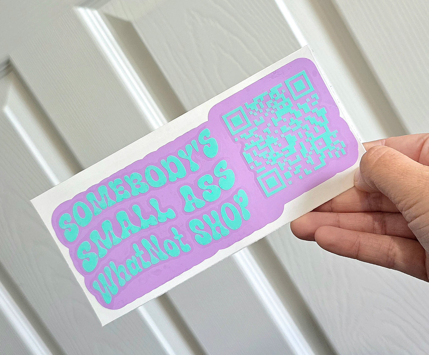 "Somebody's Small Shop" QR Code Decal - 6 inches (Please read description before purchasing!)