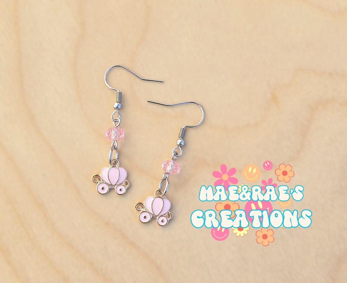Pumpkin Carriage Enamel Earrings - 4 Styles
