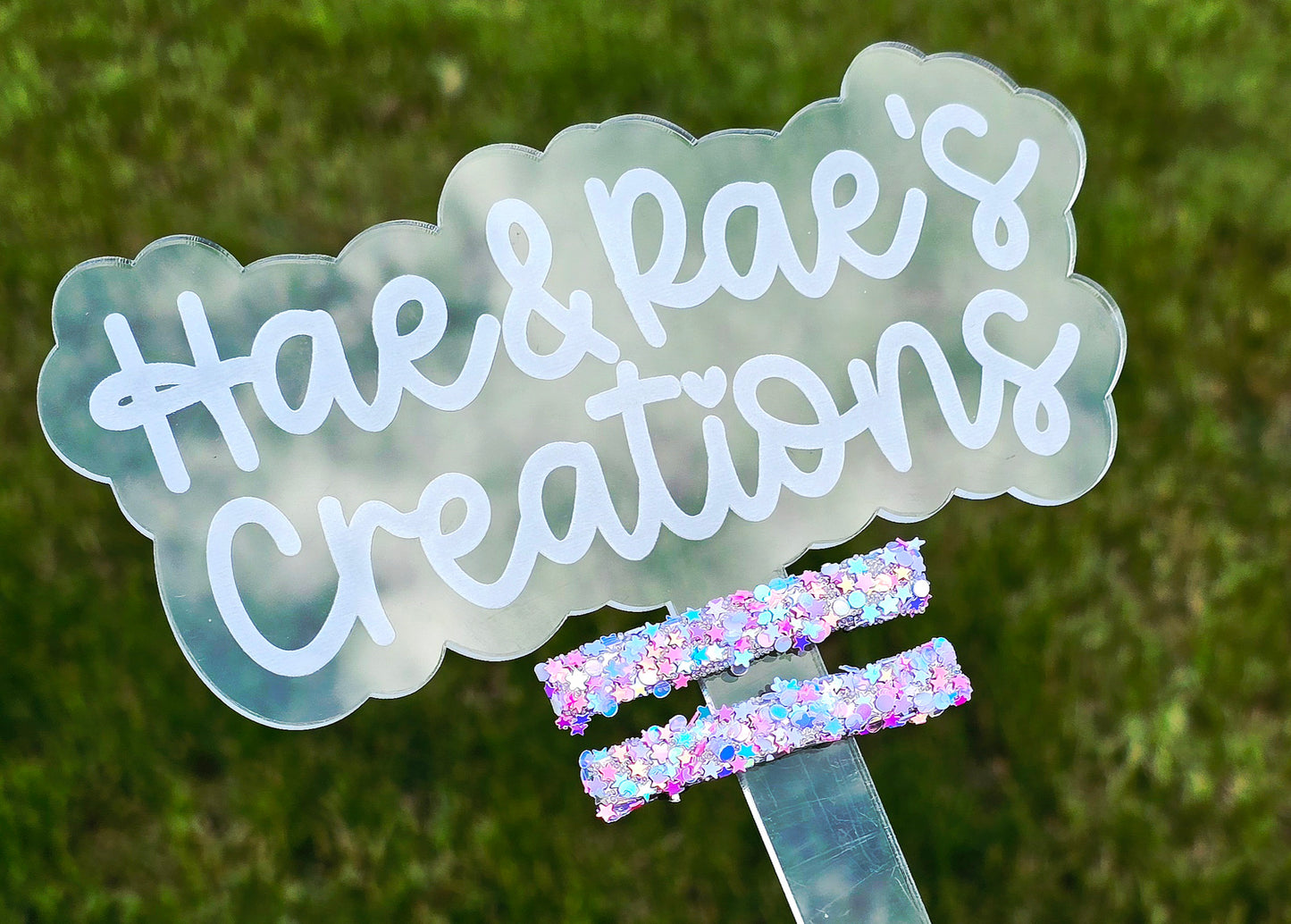 Pink Star Confetti Hairclip Set