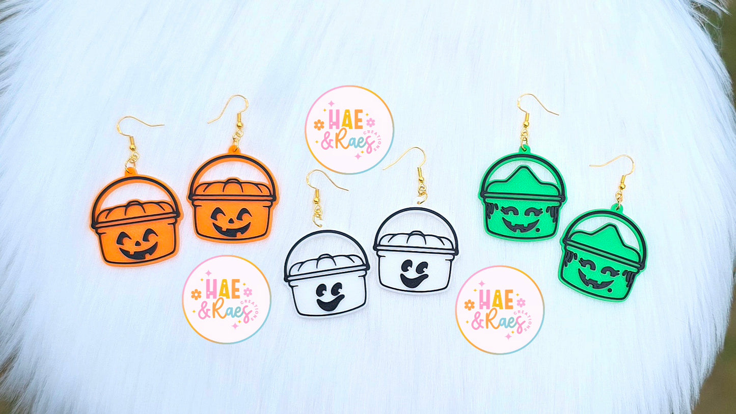 Pumpkin Bucket Earrings - 4 Styles
