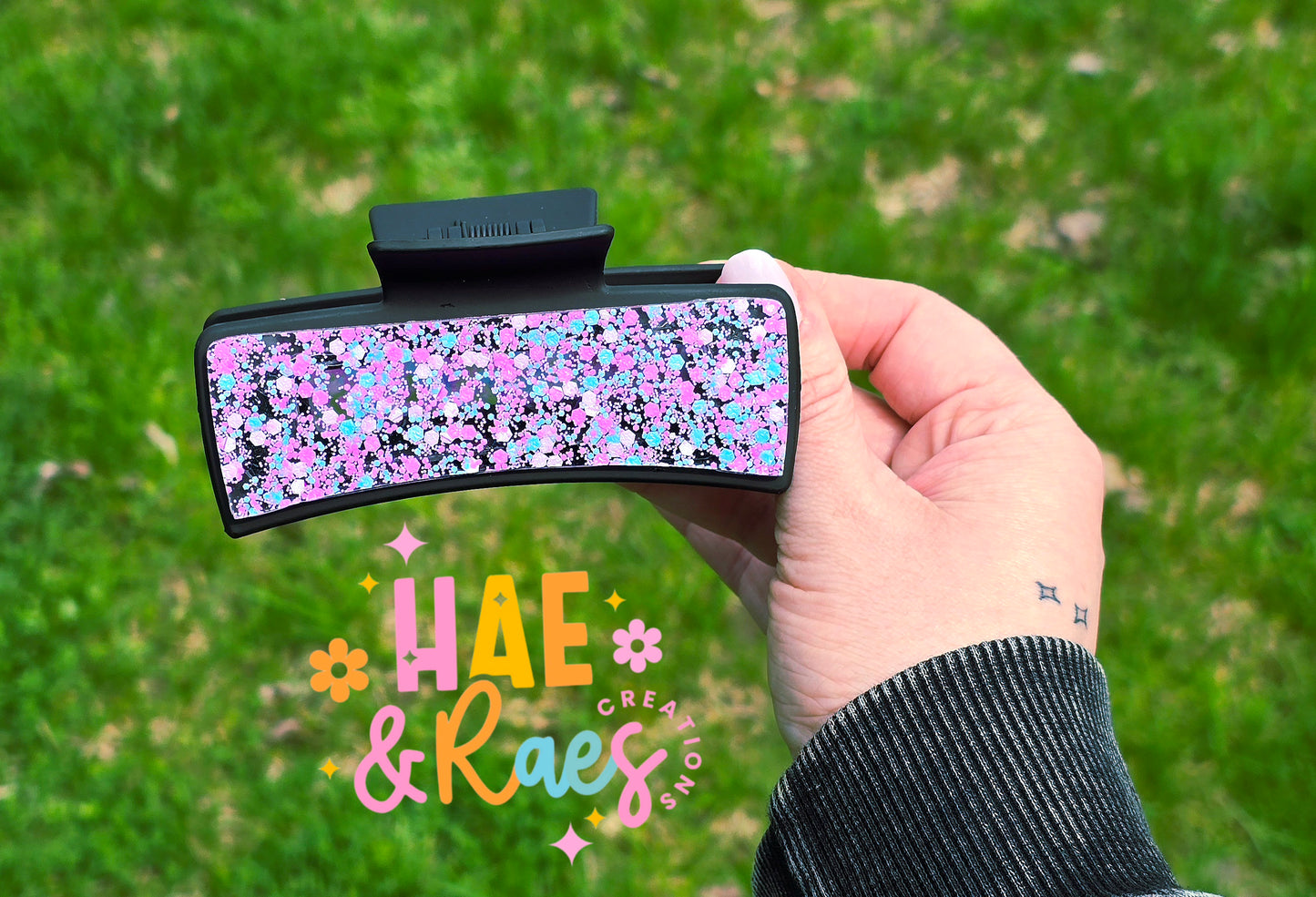 Cotton Candy Confetti Claw Clip - Large