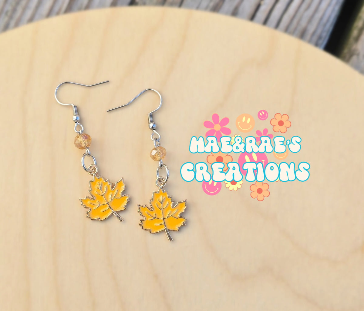 Fall Leaf Enamel Earrings