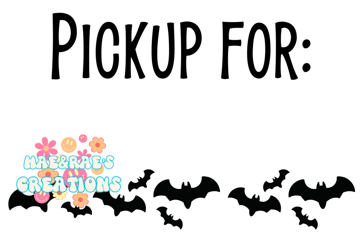 "Pickup for" Bats - 4x6 Package Stickers