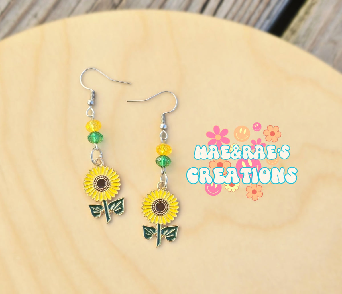 Sunflower Enamel Earrings