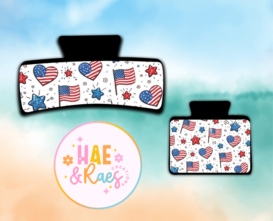 Patriotic Claw Clip