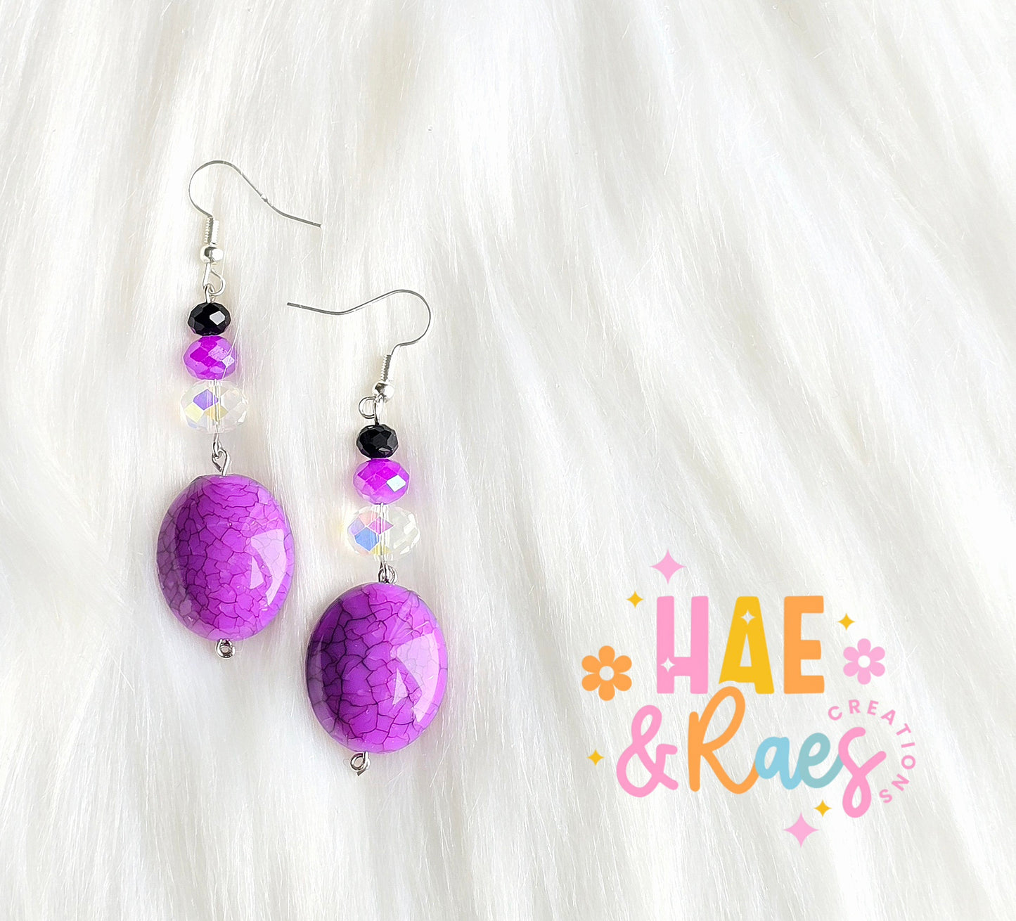 Violet Aura Drop Earrings