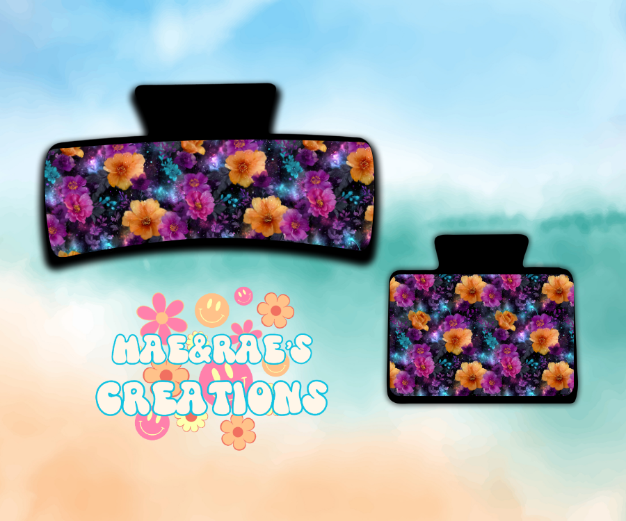 Cosmic Flowers Claw Clip