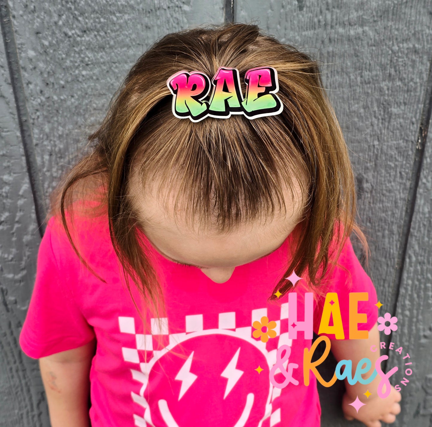 Custom Neon Name Hairclip (3 Inches)