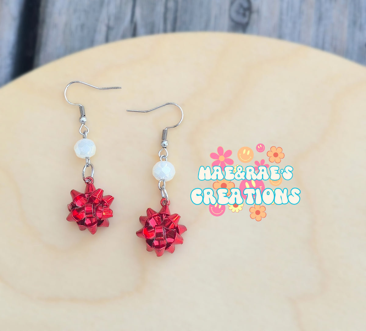 Christmas Bow Earrings - 4 Styles