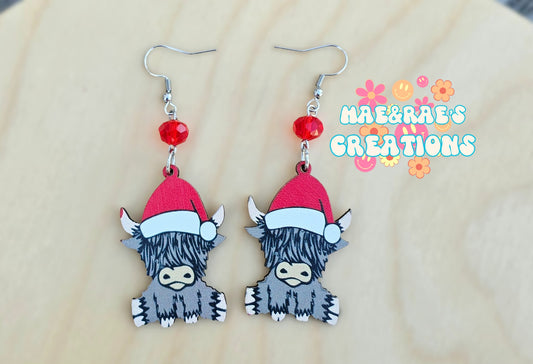 Christmas Cow Earrings