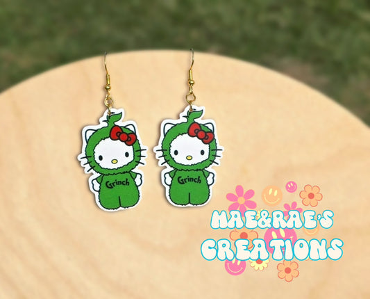 Hello Green One Earrings