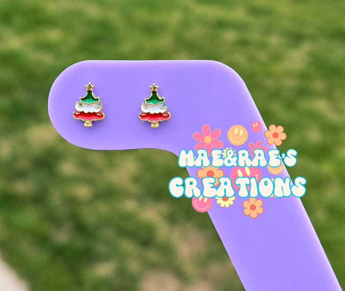 Christmas Tree Stud Earrings - 2 Styles
