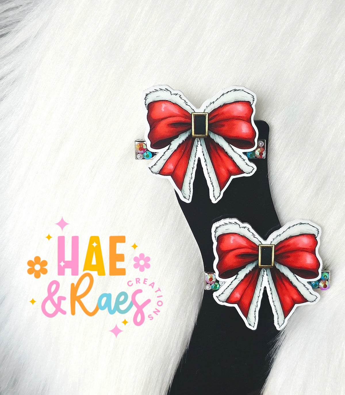 Santa Bow Hairclips