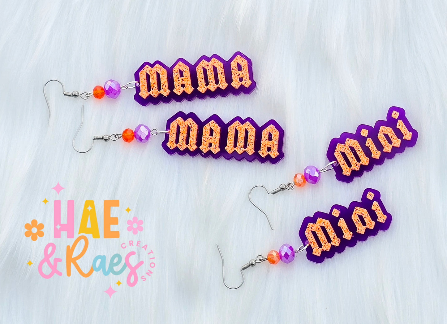 Mama&Mini Electric Purple Earrings