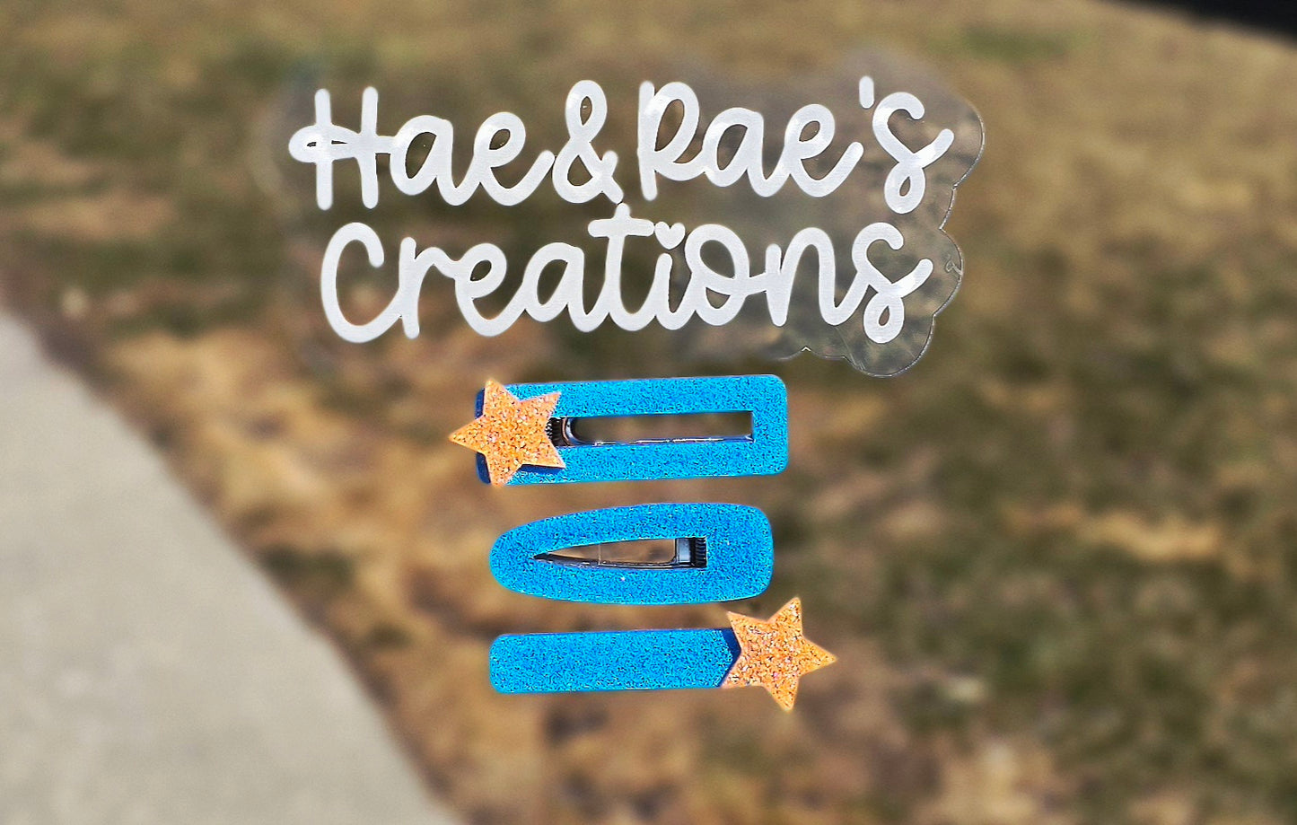 Neon Star Hairclips (Blue)