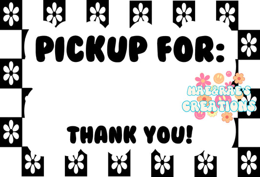 "Pickup for" Floral - 4x6 Package Stickers