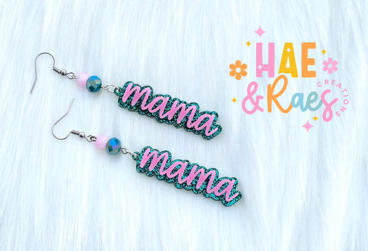 Teal&Pink Mama Earrings