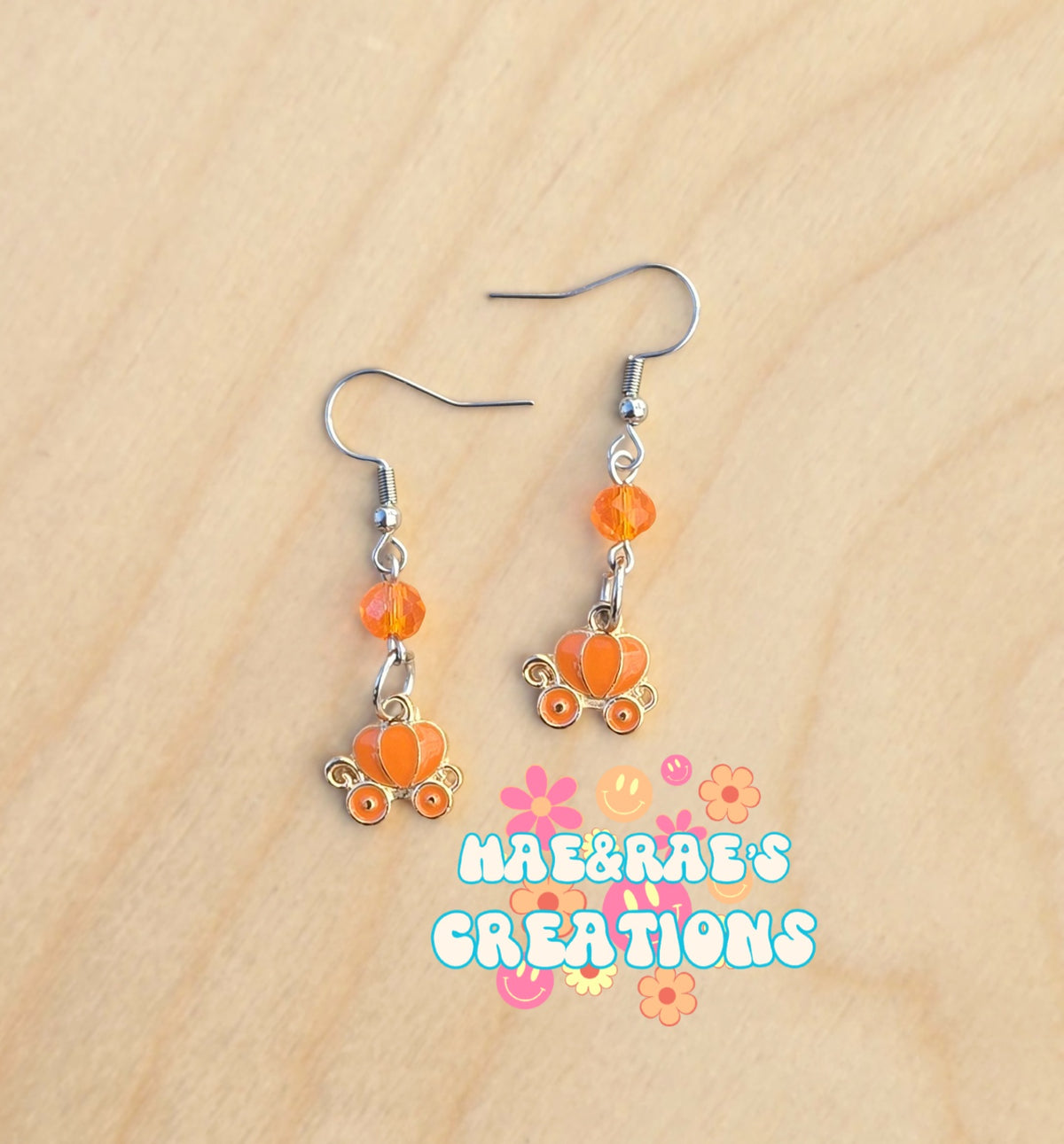 Pumpkin Carriage Enamel Earrings - 4 Styles