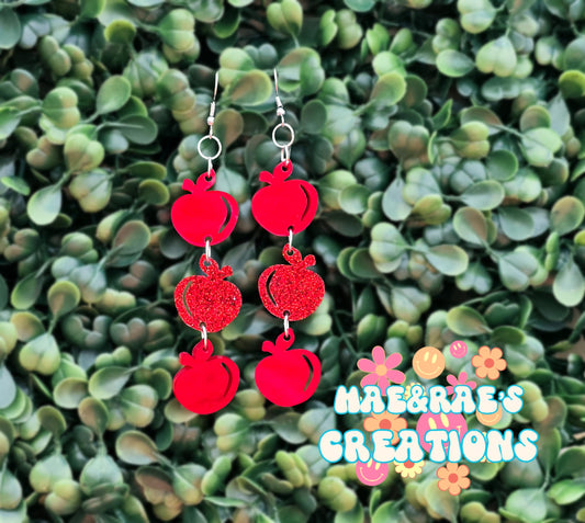 A is for Apple Stacked Earrings