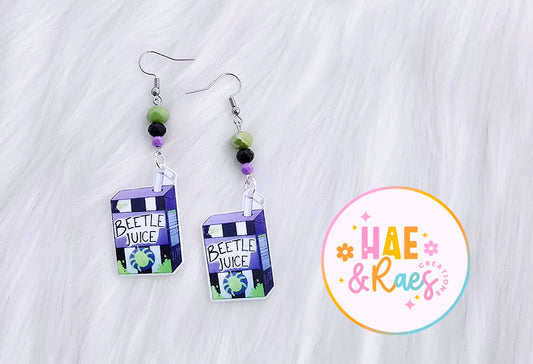Beetle Juice Box Earrings
