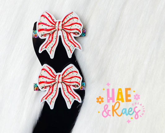 Christmas Tree Cake Bow Hair Clips