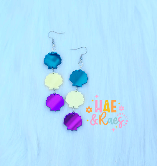 3 Tier Shell Stacked Earrings