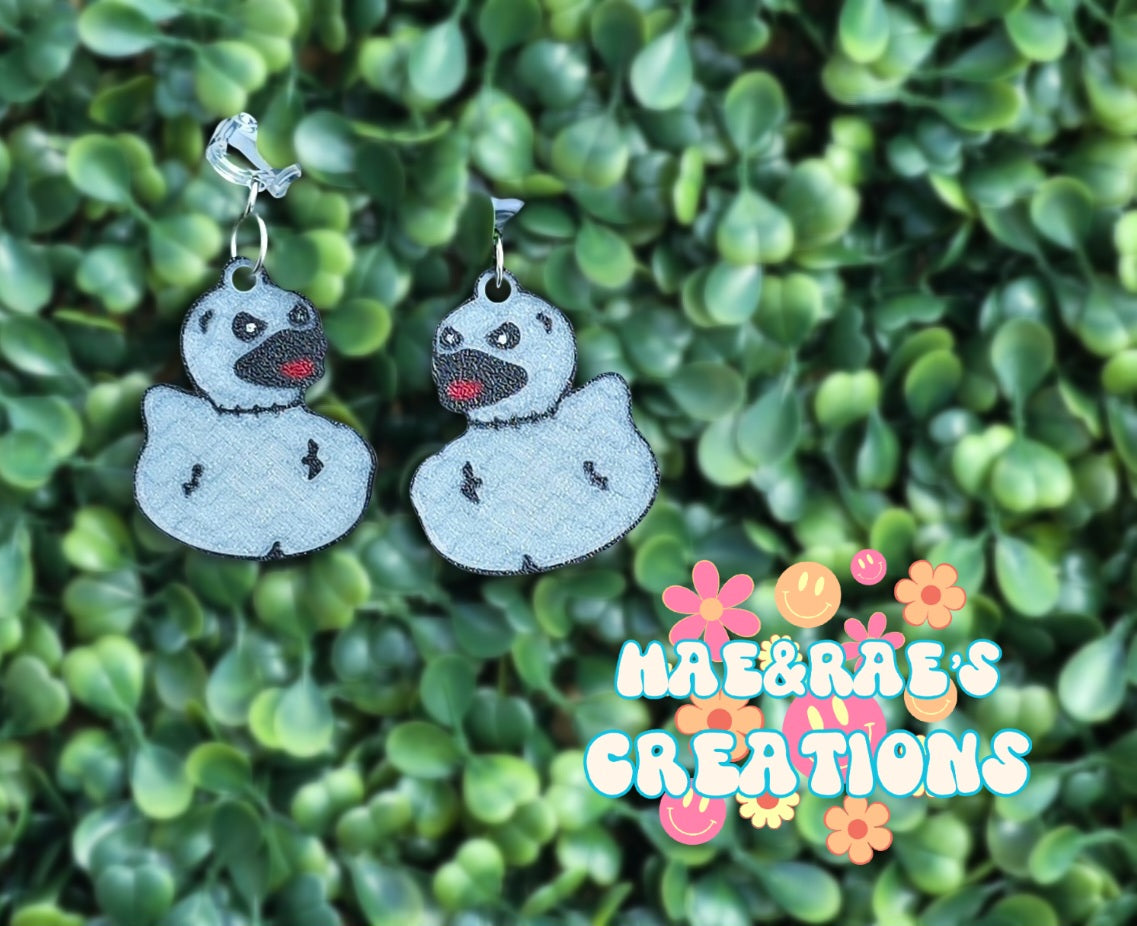 Glow in the Dark Zombie Duck Earrings