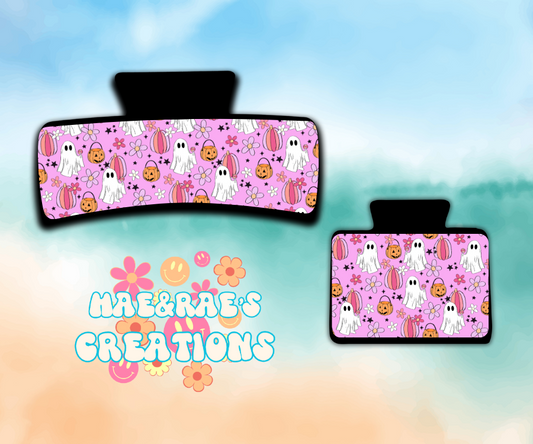 Trick or Treats in Pink Claw Clip