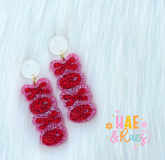 X's & O's (Red&Pink Glitter)