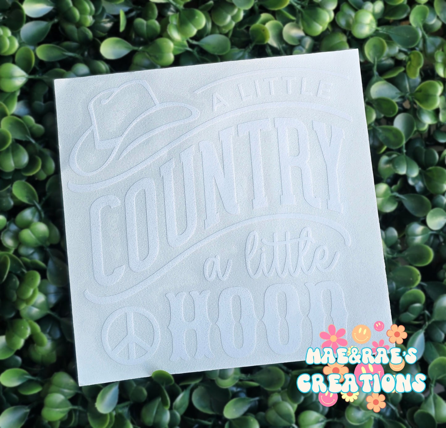 Little Country, Little Hood Decal - 5in - White