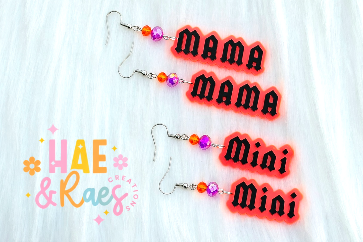 Mama&Mini Orange Shock Earrings