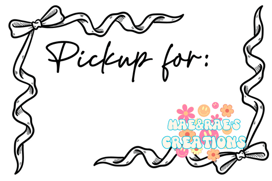"Pickup for" Bows - 4x6 Package Stickers