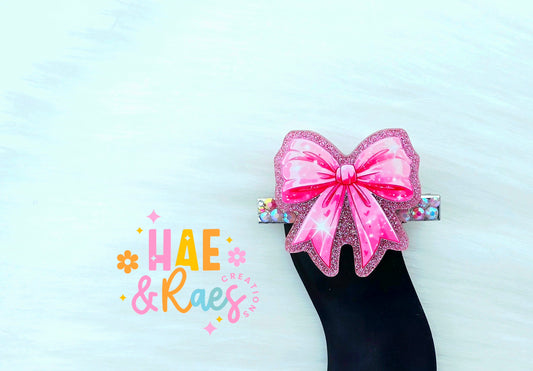 Valentines Bow Single Hairclip