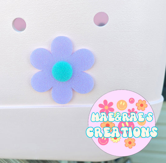 Daisy - Purple/Turquoise Bogg Bag/Simple Mod. Charm