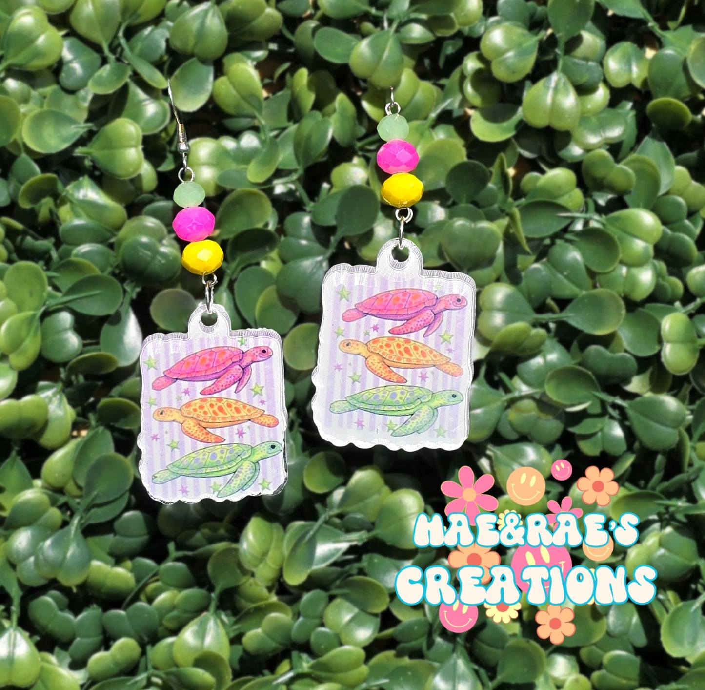 Tropical Turtle Stacked Earrings