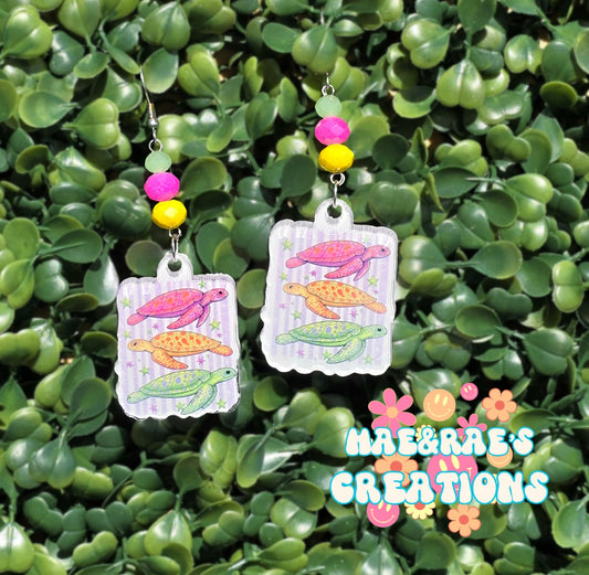 Tropical Turtle Stacked Earrings