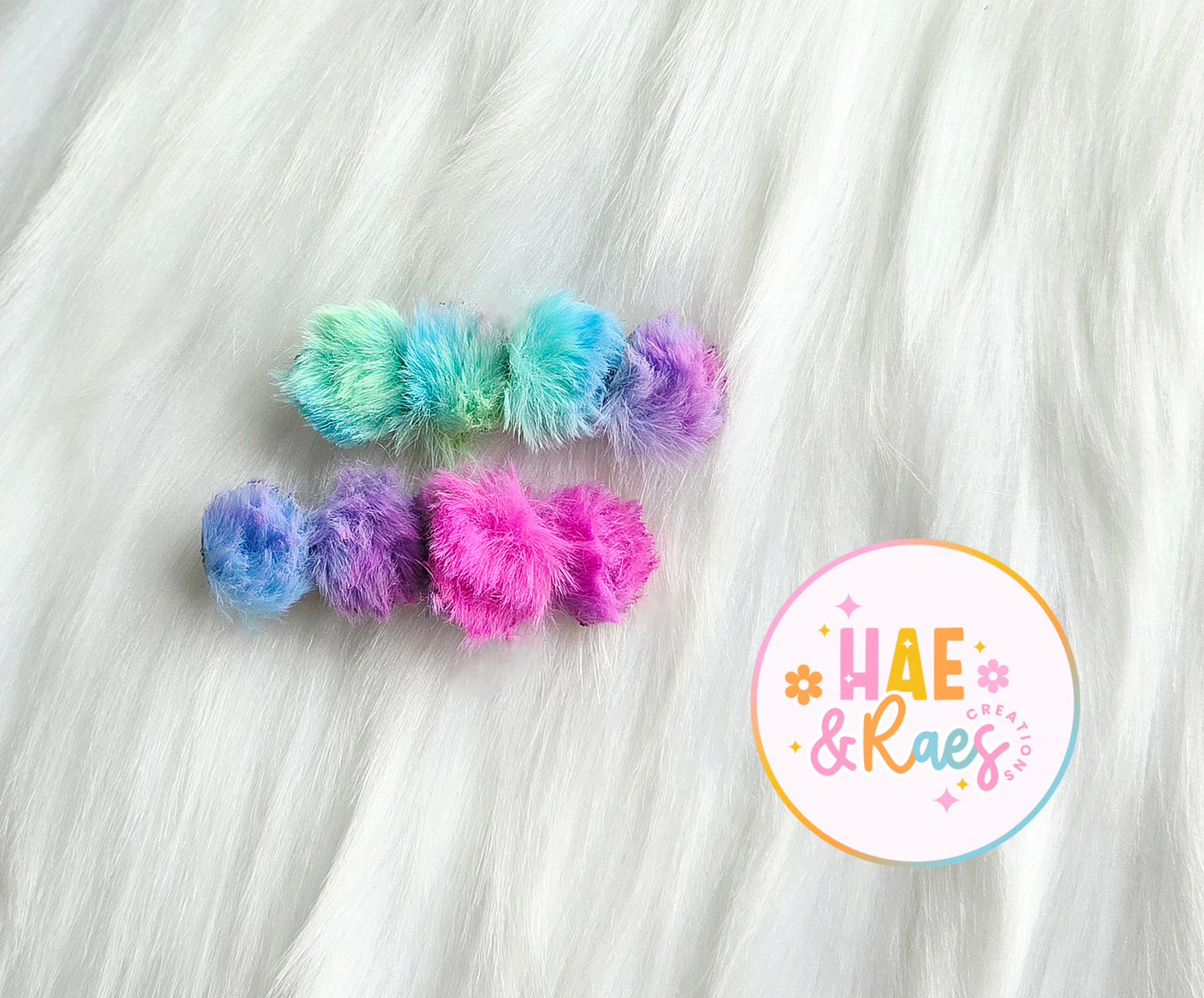 Fuzzy Neon Hairclips (Colors Vary)