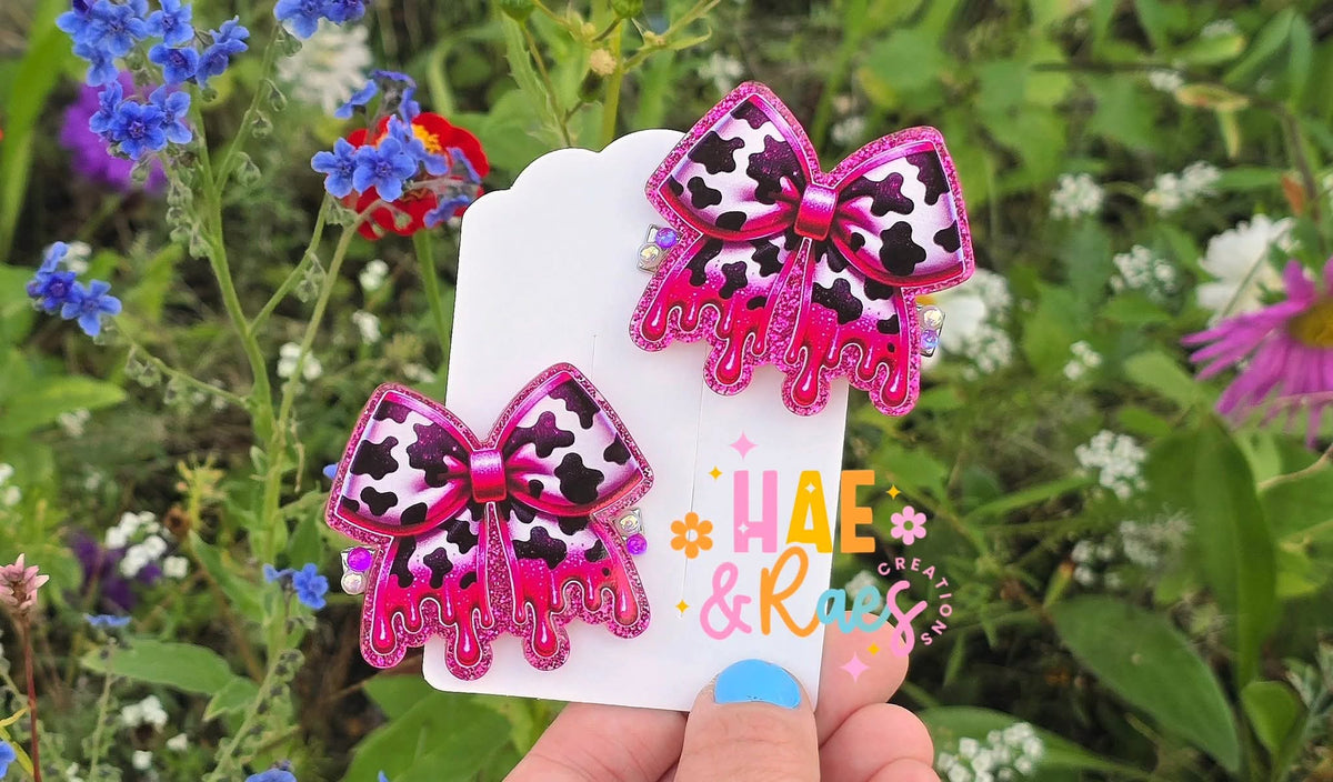 Cow Drip Hairclips - Single or Set
