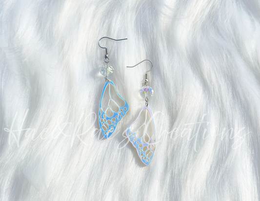 Holographic Halo Wing Earrings