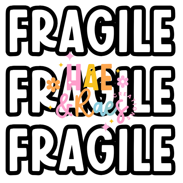 2x2 FRAGILE Package Stickers