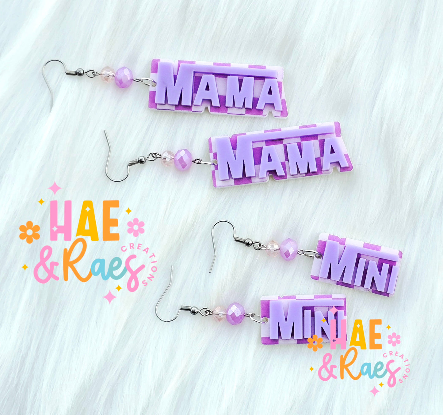 Mama&Mini Purple Vanz Earrings