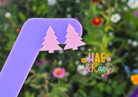 Pink Tree Studs