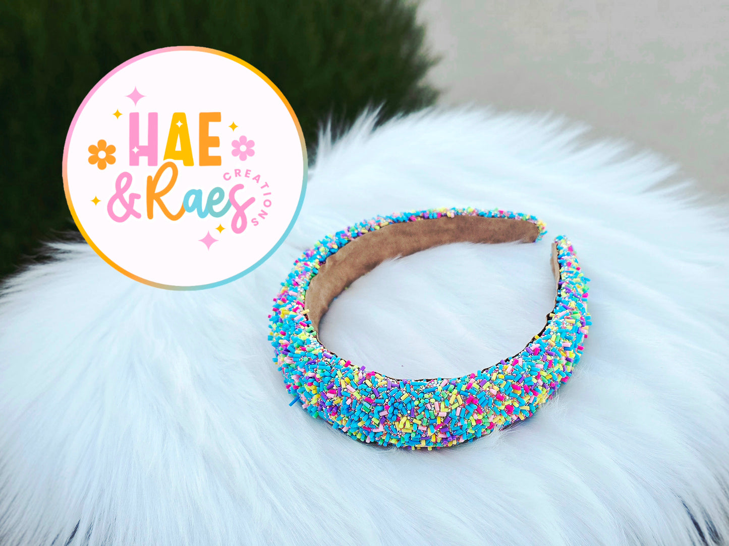 "Sprinkled Blue" Neon Headband