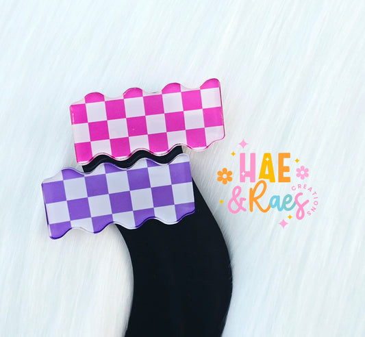 Valentine Checkers Hairclips